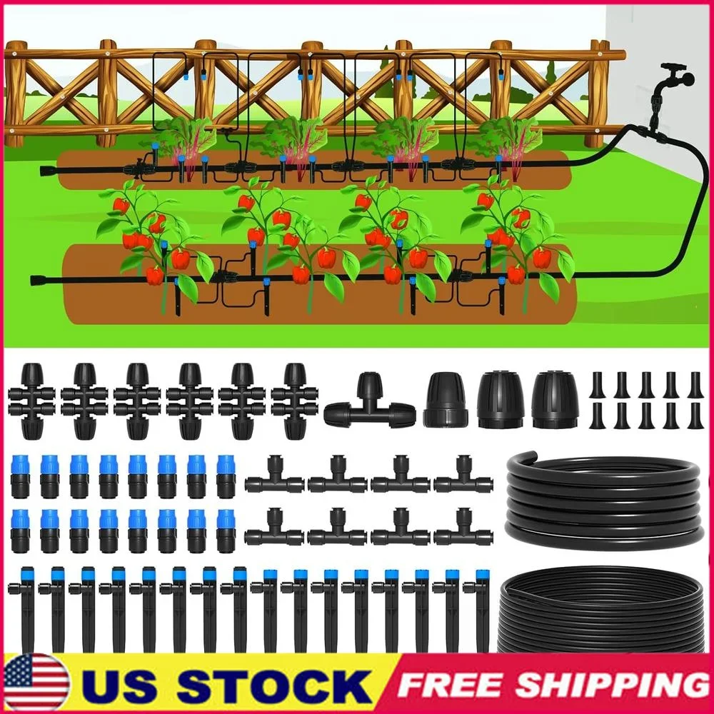 

Система капельного орошения 230 футов, автоматический спринклерный комплект, быстрое подключение, решение для полива сада, приподнятая кровать, полив теплицы, газона