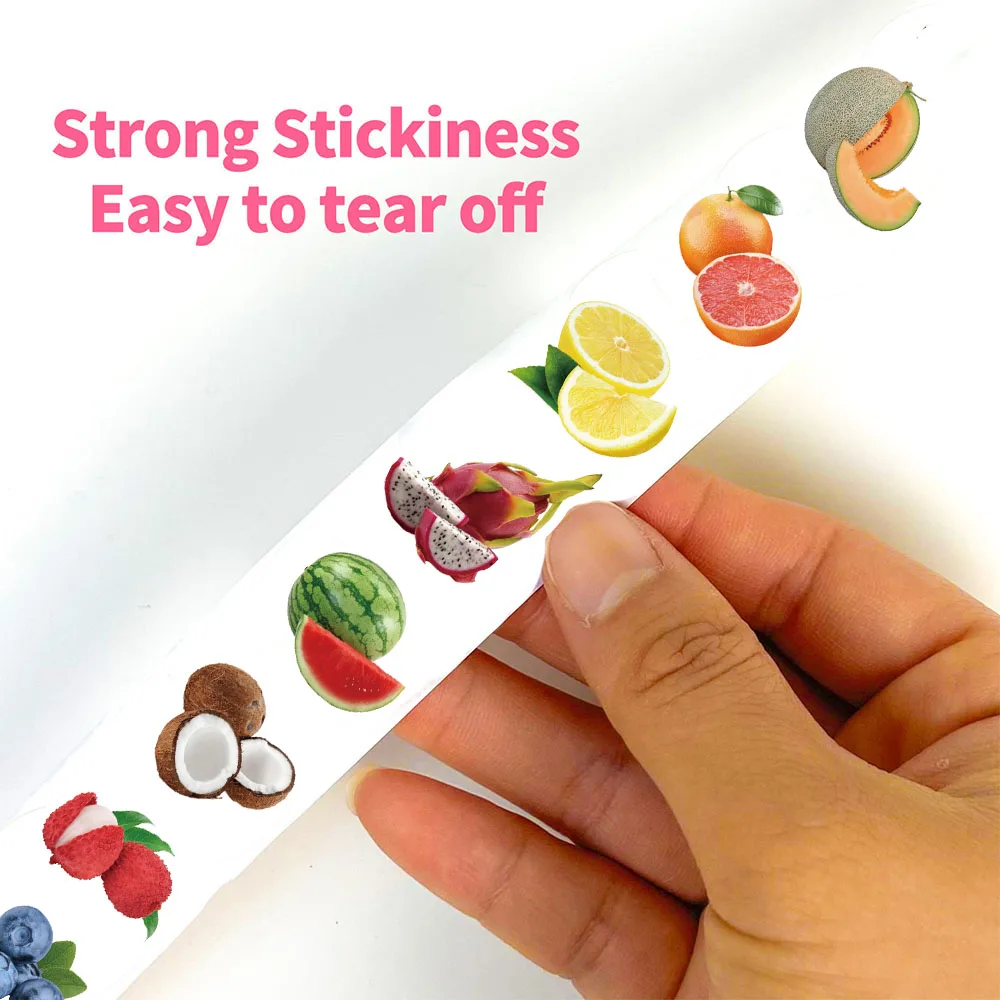 500pcs Cute Fruit Roll Stickers Notebook Fruits Balloon Banner Stationery Refrigerator Phone Insect Laptop Happy Luggage Sticker