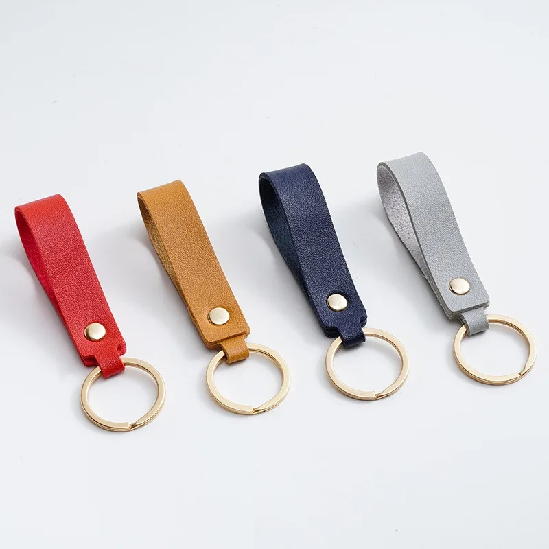 1/100pcs 8Color PU Leather Keychain Business Gift Suitable for Men and Women Car Key Strap Waist Wallet Keychains and Keyrings