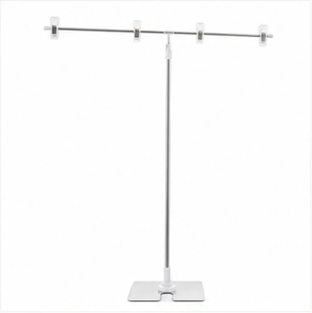 T-Shaped Poster Display Stand – Heavy-Duty Stainless Steel, Adjustable Height & Foldable Table Sign Holder