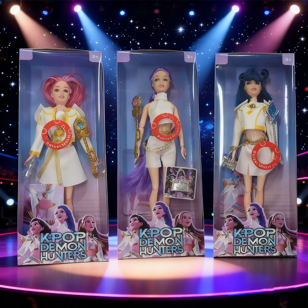 Bambole Anime K-Pop Demon Hunters - Giocattolo Rumi e Mira e Zoey con vestiti bianchi Regalo perfetto a sorpresa di compleanno per i fan di K-Pop