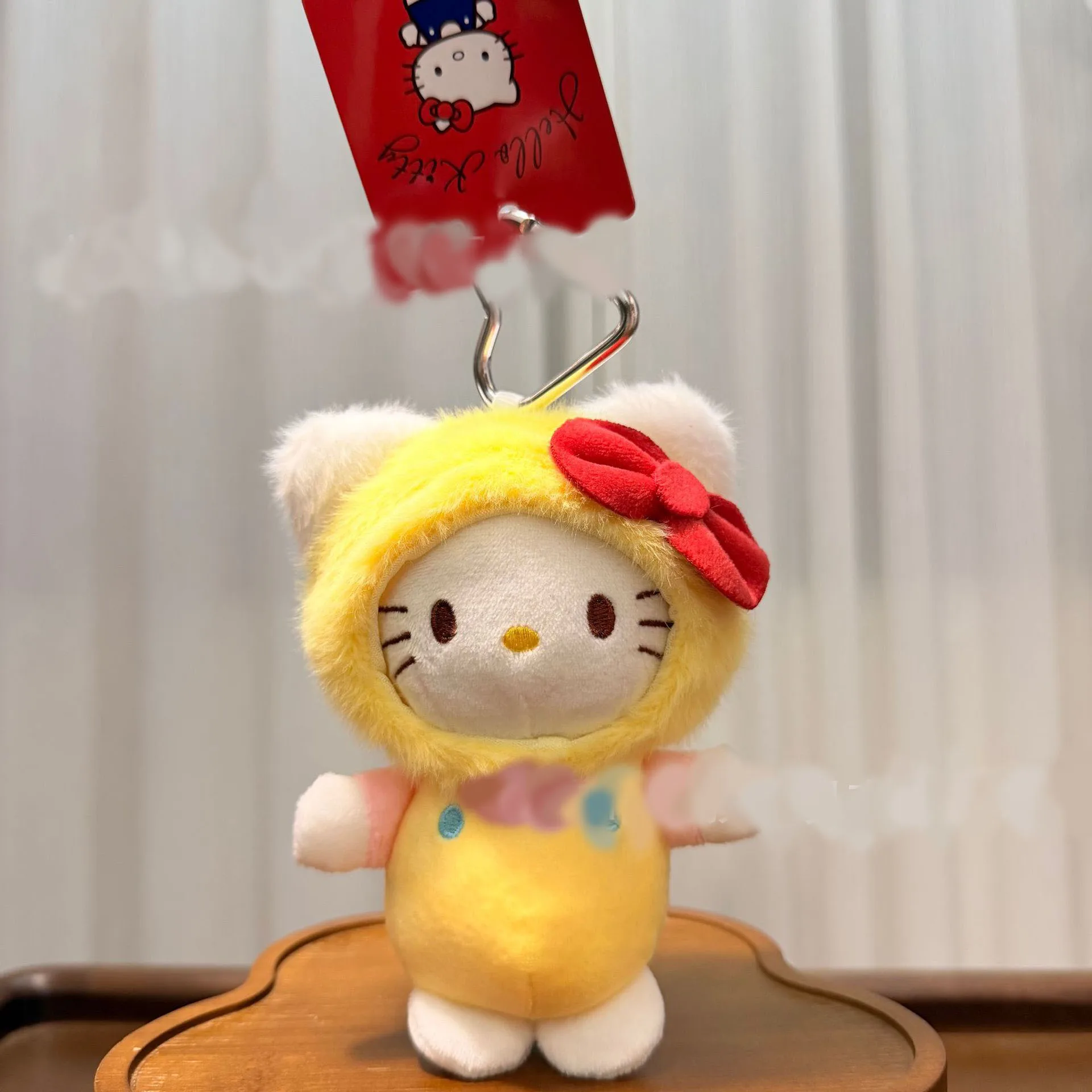 Niedlicher Hello Kitty Plüsch-Schlüsselanhänger, Stirnband, Taschenanhänger, Puppe, kleiner Anhänger, Figur, Geschenkanhänger