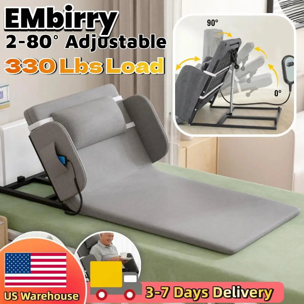 

Electric Lifting Backrest for Bed Adjustable Power Recliner Bed with Remote Control 2°-80° Adjustable Angle with Handrail Fence