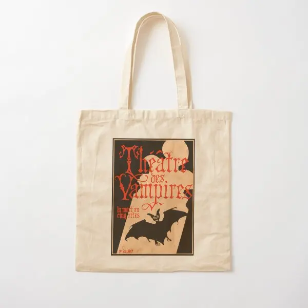 Theatre Des Vampires Poster Interview  Canvas Bag Ladies Reusable Printed Designer Shopper Tote Shoulder Bag Foldable Grocery