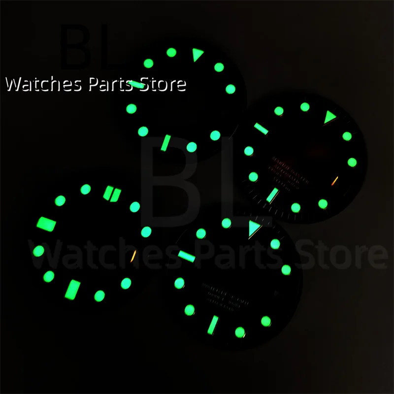 BLIGER Gradien Watch Dial 29mm Dial 3.0/3.8 Crown Date Window Black Red Green Blue Luminous Fit NH35 Automatic Movement