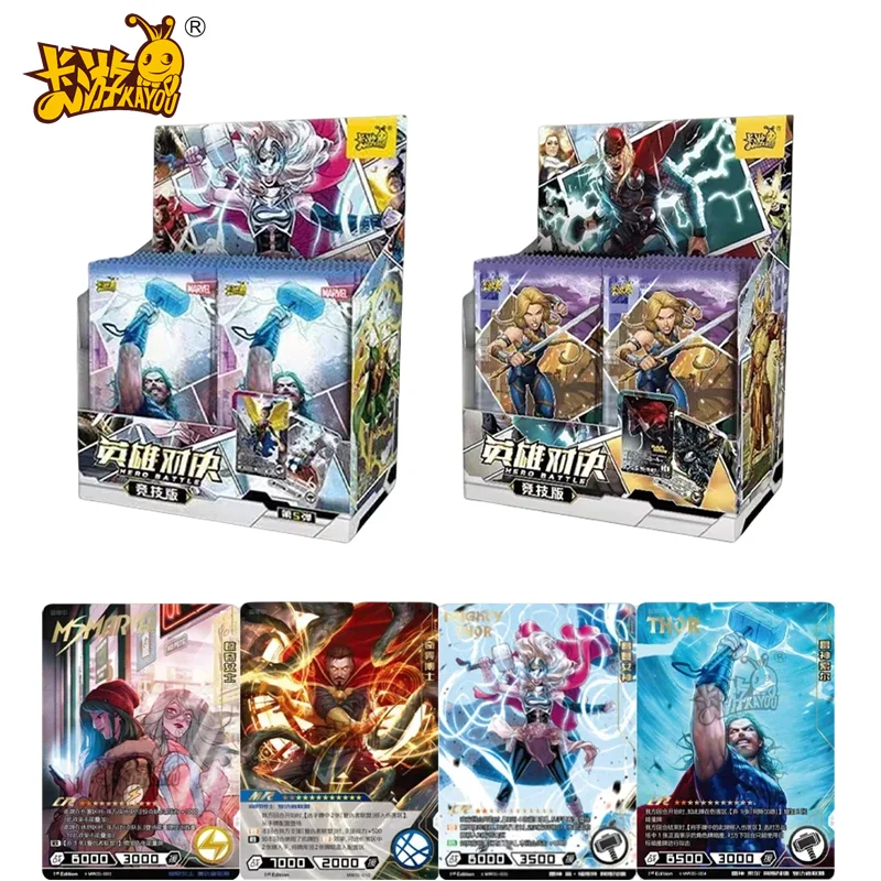 120/180Pcs KAYOU Avengers Cards Iron Man Thor Cosplay Heroes Competitive Battle Game TCG SSR/SR/R/HR/LR Collection Card Kids Toy