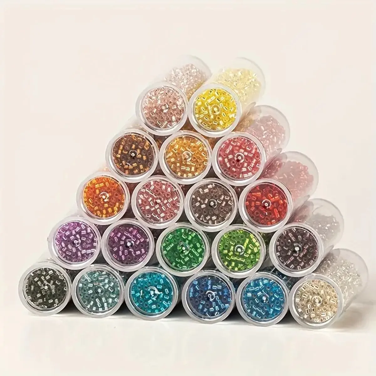1200 Stück/2mm Rohr-Glasreisperlen, mehrfarbig, silberfarben, DIY-Schmuckzubehör, Armbänder, Ohrringe, Schmuckherstellung – Detail 2