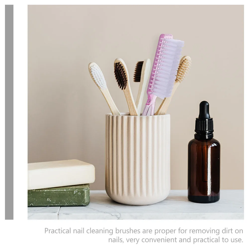 Juego de 6 uds de cepillos para uñas, herramienta de limpieza duradera para manicura y pedicura para uñas, mango de dedos de los pies, eliminador de manchas suave