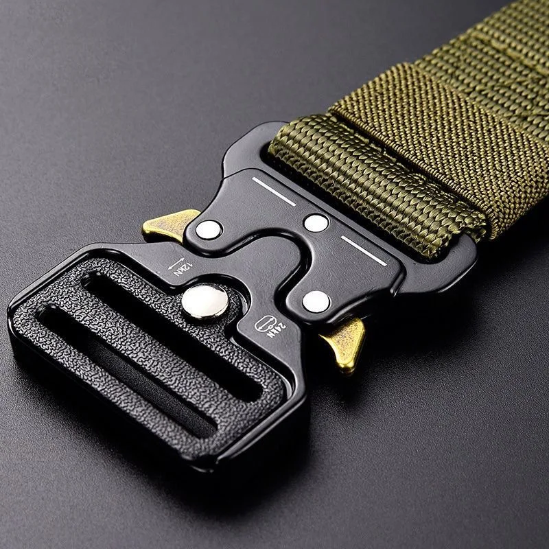 Cinturón táctico de liberación rápida para exteriores, cinturón militar suave de nailon Real, accesorios deportivos, cinturón negro para hombres y mujeres