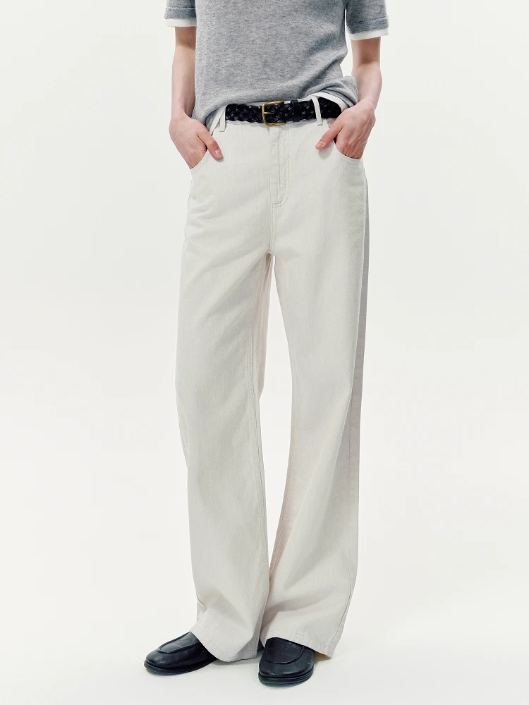 

Классические женские джинсы с высокой талией, свободного кроя, прямые штанины, из смесового льна, удобные, универсальные, в стиле ретро, для повседневной носки и работы.