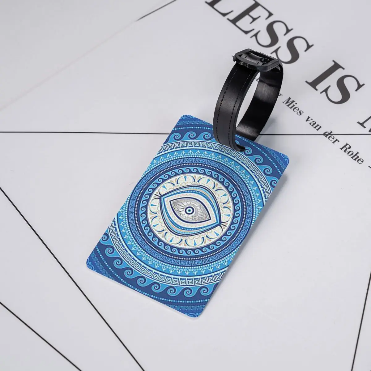 

Бирка для багажа «Греческий глаз» (Мати Матаки), украшение от сглаза, для чемодана, дорожной сумки, идентификационная этикетка с местом для имени и адреса