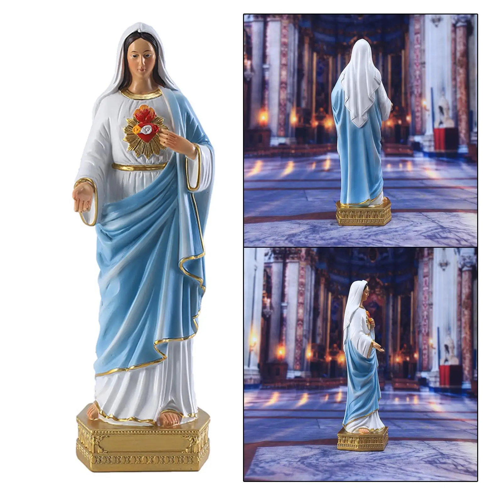 Virgin Mary Statue Holy Mother Mary Poly Our Lady for Outdoor Lawn Decor