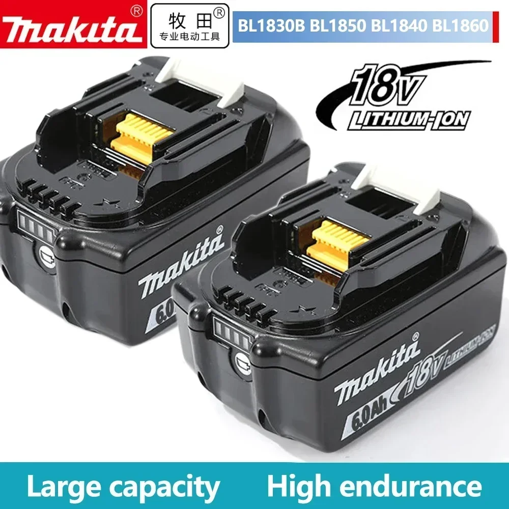 Genuine Makita 18V Battery 6Ah Rechargeable Power Tools Battery 18V makita with LED Li-ion Replacement LXT BL1860B BL1860 BL1850