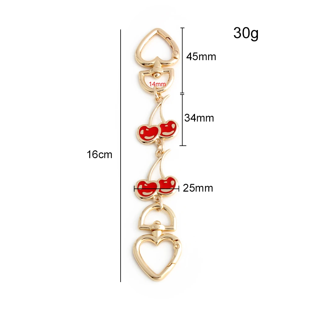 10.5/16CM Cherry/Bowtie Shape Detachable Metal Extension Chain With Ring For Purse Bags Chain Extender Lovely Gifts Accessories