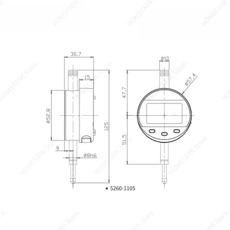 Digital Dial Indicator, 0‑12.7mm Large LCD Screen 0.02mm High‑Precision Gauge for Machinery Workshop Inspection Measuring Tool