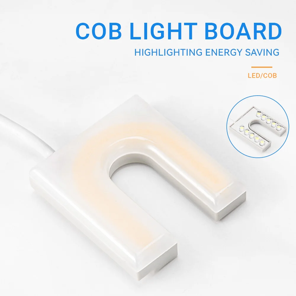 Lampe d\'éclairage industriel flexible en forme de U pour machine à coudre, base magnétique, lumières de travail pour établi, prise EU, US, 10LED, COB