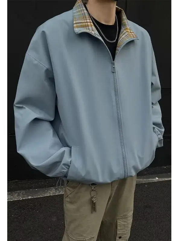 

Американская уличная повседневная клетчатая куртка с воротником-стойкой, мужская рабочая одежда больших размеров, ветрозащитное водонепроницаемое пальто в стиле хип-хоп