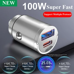 USB C Car Charger Mini Metal Super Fast Charging Adapter Type C for iPhone 14 13 12 Pro Max 11 8 Plus iPad Huawei Xiaomi Samsung