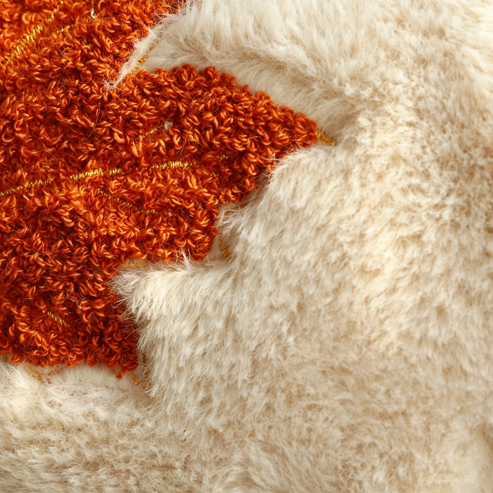 30x50cm 45x45cm Herbst-Kürbis Dekorative Kissenbezüge Beige Weiche Plüsch Kunstfell Zierkissenhüllen für Herbst Erntedankfest Geschenk – Detail 2