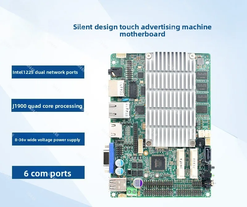 3.5inch Industrial Control Motherboard J1900 J1800 Low Power Consumption Dual Network 6 Serial Port Vehicle-Mounted