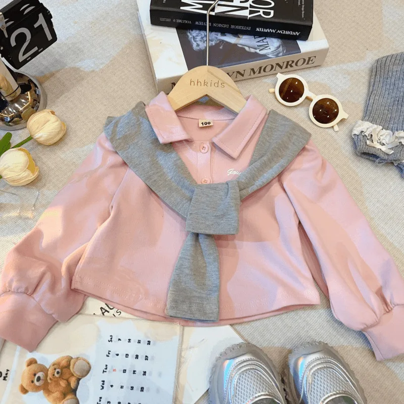 

Girls' Casual Autumn Outfit2025New Baby Girl Shawl Top Skirt Two-piece Set Children's Fashionable Autumn Clothes