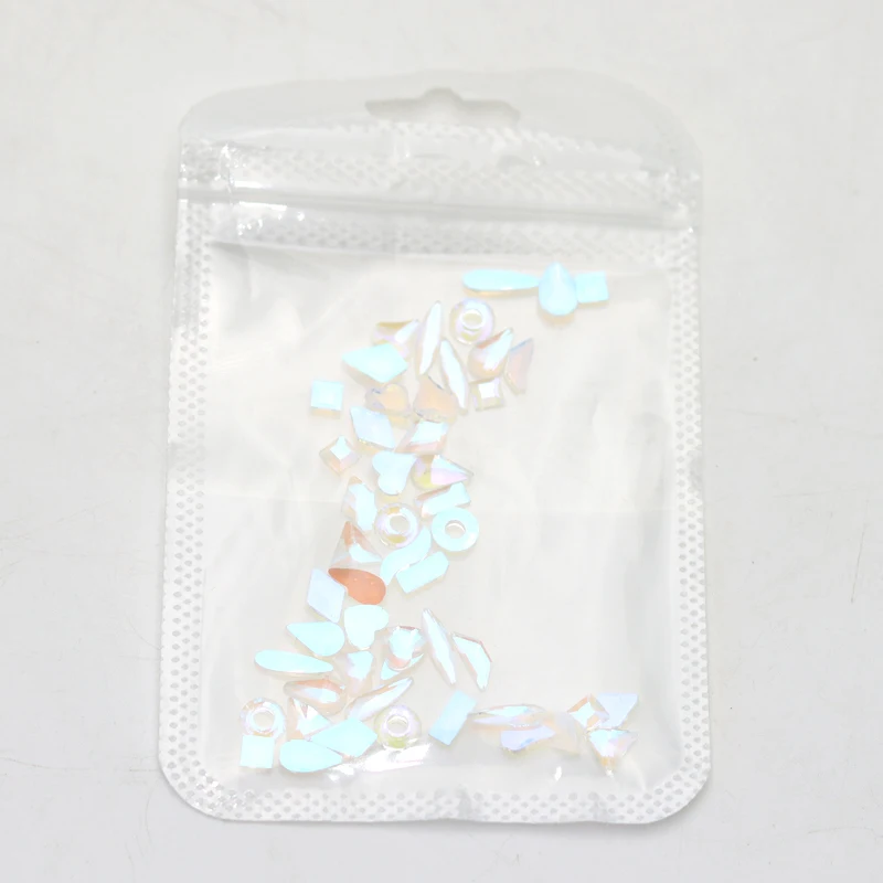 50Pcs Crystals Diamond Rhinestones AB Clear Flat Back Round Gems Flatback Glass Mixed Crystals Gems for Crafts Makeup Bags Decor