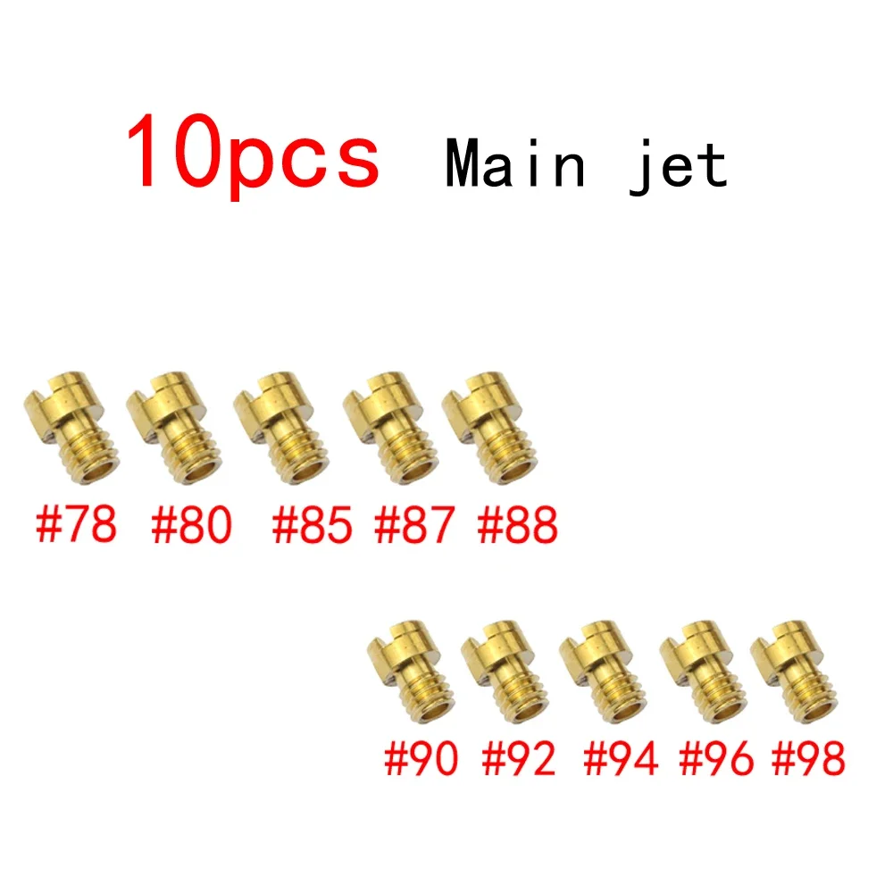 10PCS Main Jet 78# - 98# injectors Nozzle For GY6 4mm 49cc/50cc/80cc/100cc CVK Carburetor Carb Scooter 139QMB/139QMA