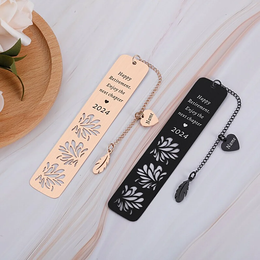 

2024 Personalised Leather Bookmark Custom Name Couple Anniversary Gift Bookmark for Reader Lover Christmas Birthday Souvenir