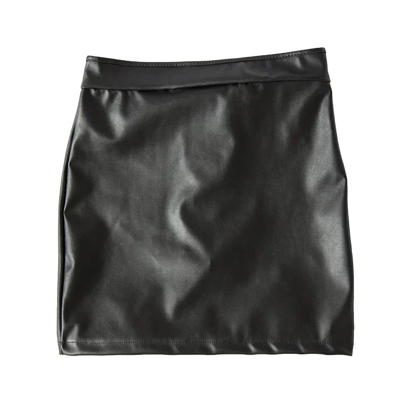 Women PU Faux Leather Mini Skirt with Thong Hot Sexy Spanking Skirt Club DS Dance Bondage Erotic Lingerie Skirt Night Clubwear view 4