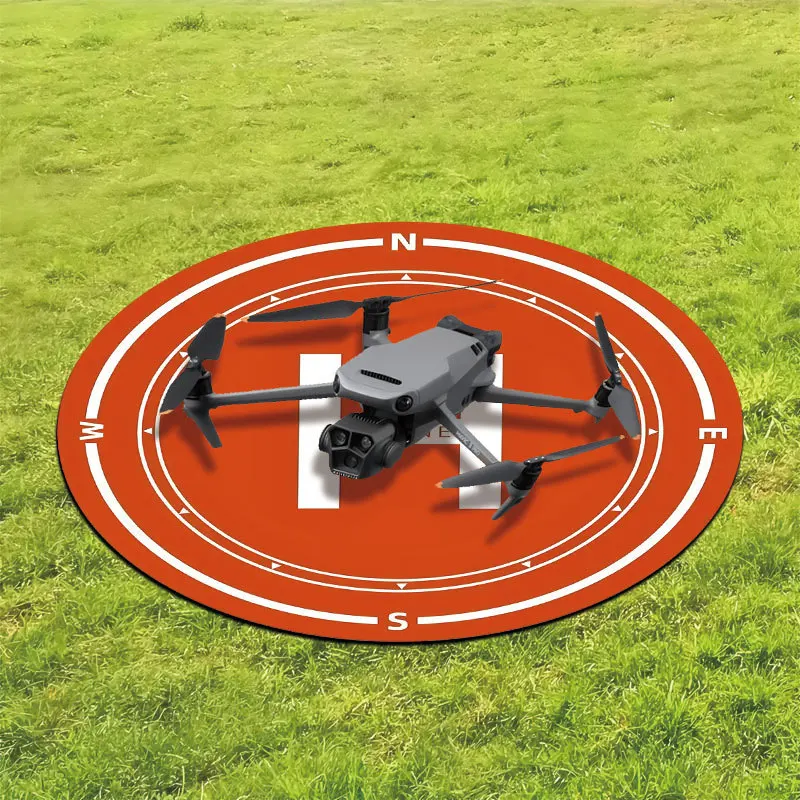 Foldable Drone Landing Pad Mat, Waterproof Portable UAV Takeoff Pad with Footprint & Compass Design for Outdoor Aerial  Carpet