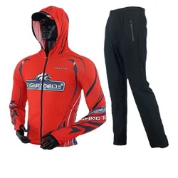 Summer Ice Silk Sun-protective Fishing Clothes for Men Outdoor Lure Sea Fishing Shirt with Hood Quick-drying Fishing Suit