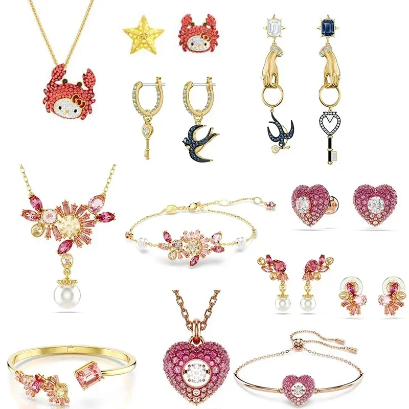 

2025 New Hot Sale Idyllia Cartoon KT Cat Heart-shaped Cat Accessories Set, Temperament Luxury Romantic Gift