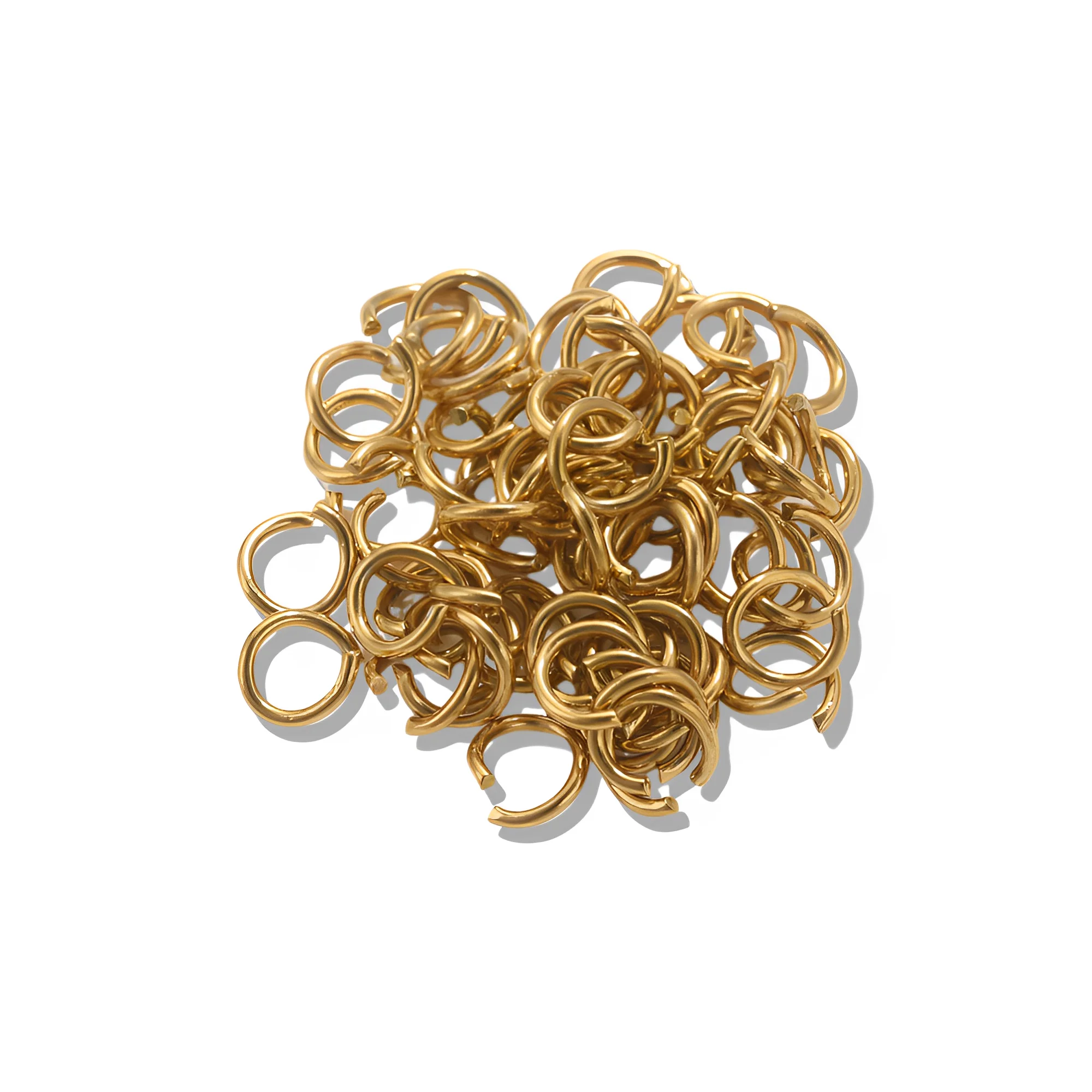 100 pz/lotto acciaio inossidabile placcato oro 18 carati connettore ad anello aperto forniture per la creazione di gioielli accessori per gioielli