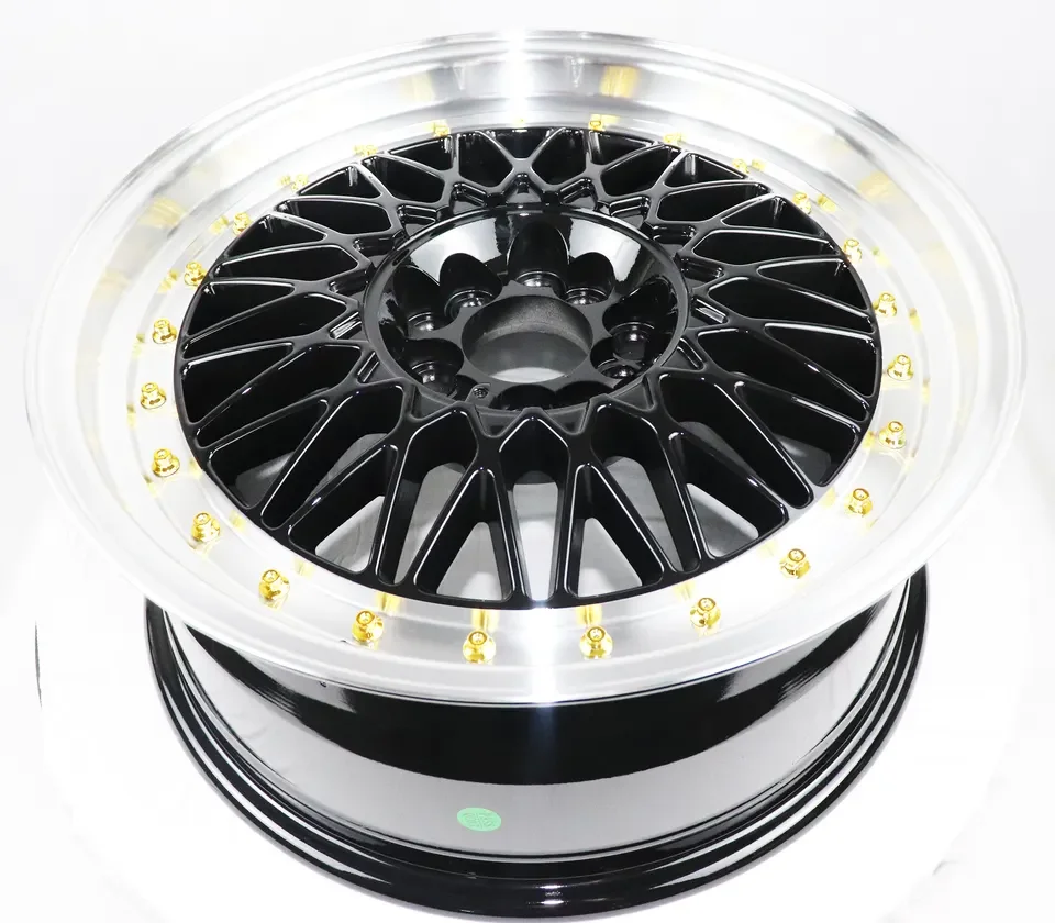 2ZW032 14 15 16 17Inch 4 5 8 10 holes Double PCD Mesh Deep Dish Design Alloy Wheels Rims with Rivets