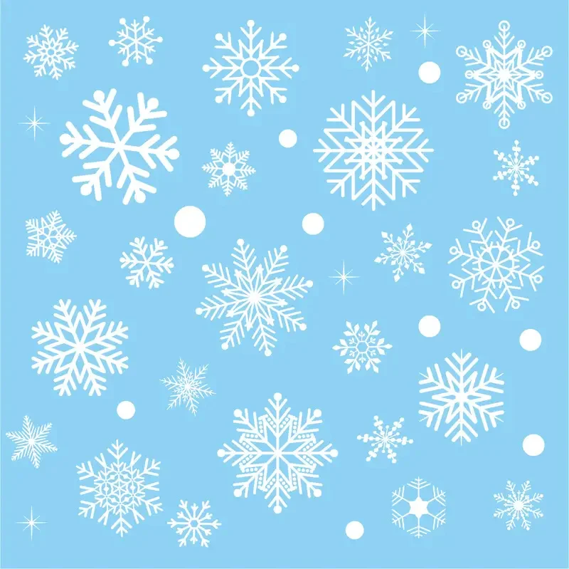 4 Sheet Snowflake Electrostatic Wall Stickers Kids Room Window Car Christmas Decoration Decals Wallpaper Christmas Decorations