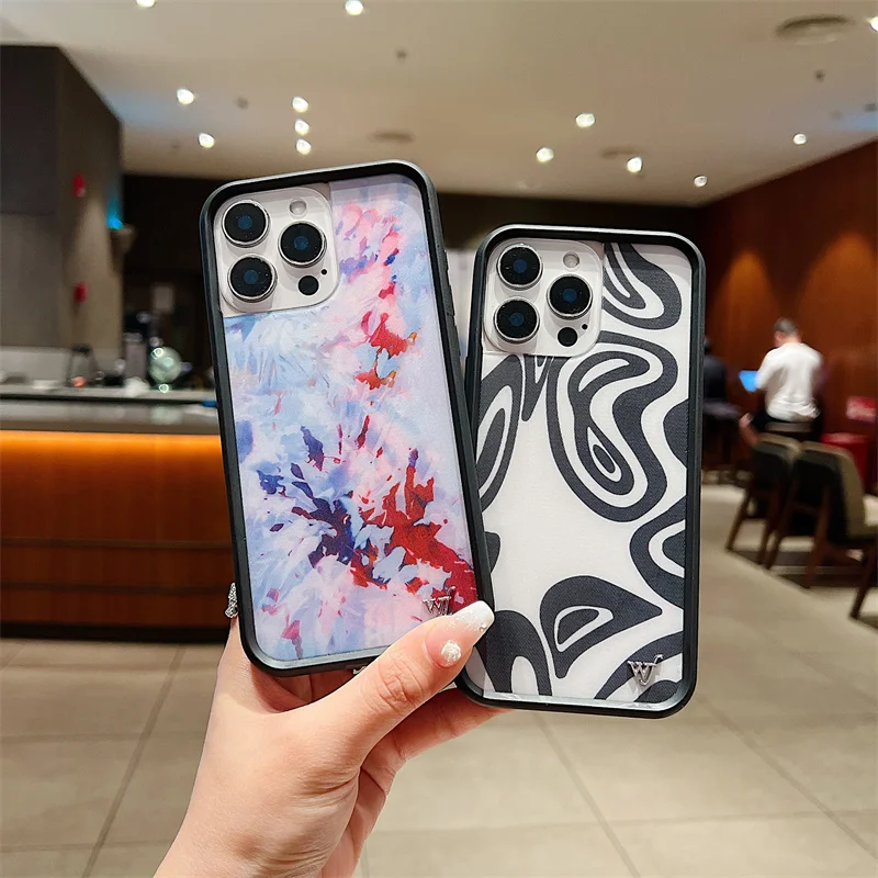 Etui na telefon iPhone 17 16 15 14 13 12 Pro Max Plus z motywem dzikich kwiatów, luksusowe, odporne na wstrząsy, zapobiegające upadkom, przezroczyste. — zdjęcie produktu 5