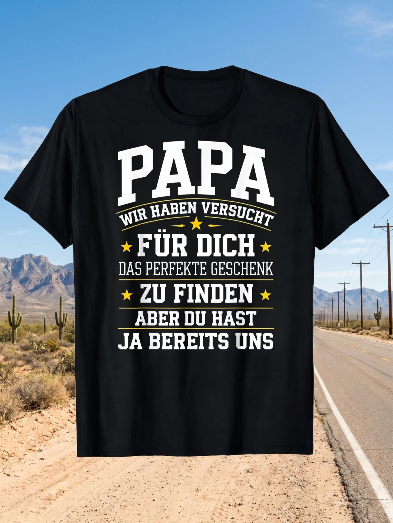 1 pièce, 100% coton, unisexe, pour homme et femme, « Papa, nous avons essayé de trouver le cadeau parfait pour vous, mais vous nous avez déjà offert ça », t-shirt à col rond et manches courtes, imprimé, grande taille, confortable, décontracté, lavable en machine.
