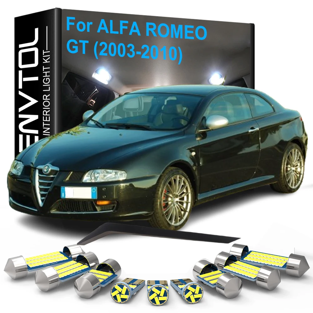 11-teiliges LED-Innenbeleuchtungsset Canbus für Alfa Romeo GT 2003-2010 Auto-Deckenleuchte Kartenleselampe Kofferraum- und Handschuhfachbeleuchtung