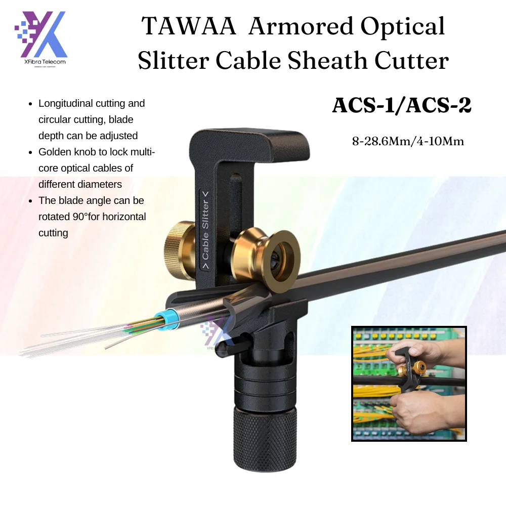 

TAWAA Longitudinal Horizontal Cable Sheath Cutter ACS-1 Armored 8-28.6Mm & ACS-2 Optical Slitter 4-10Mm