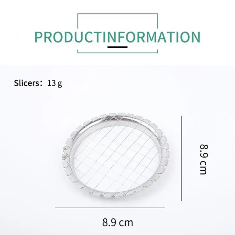 الفولاذ المقاوم للصدأ البيض القطاعة القاطع شبكة الخضار الفاكهة المروحية لسلطة الحلوى البطاطس مكعب شبكة قطع أدوات المطبخ #5