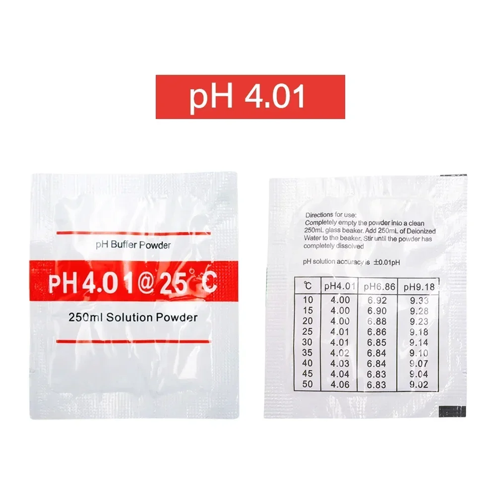 3/6/15 Uds PH 4,01 6,86 9,18 solución de calibración tampón de polvo precisión 0.01PH para medidor de prueba de PH medición Digital