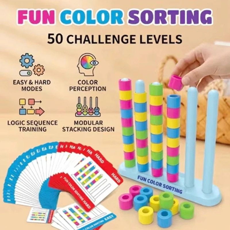 Fun Color Stacking Fun Challenge Puzzle Game Fun Family Party Game Children's Puzzle Toy  Strategy Game For Kids And Adults