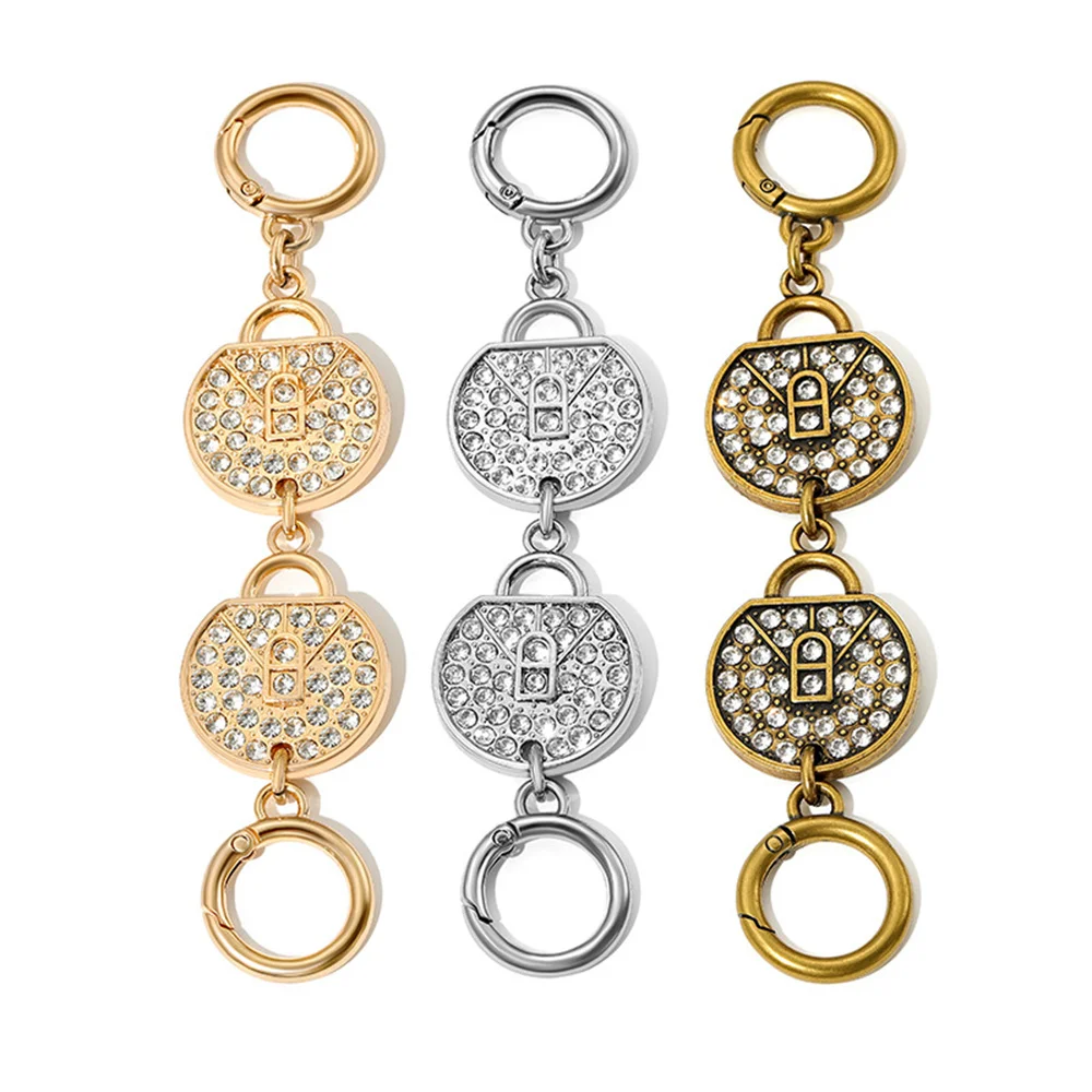 HOLIN Diamond Decorative Bag Extension Chain Purse Extender Golden Alloy Link Purse Charms Bag Chain Straps Metal Accessories