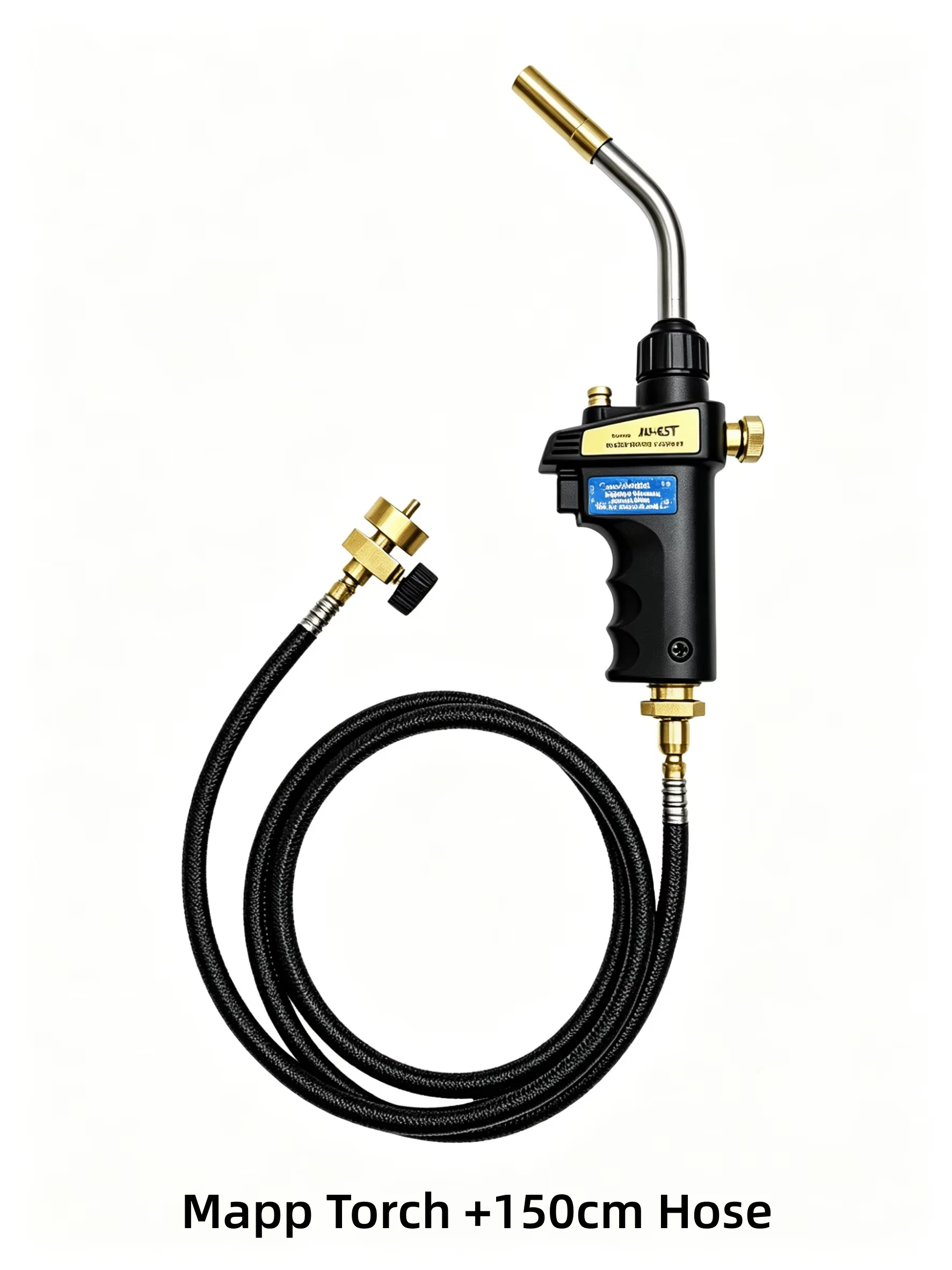 MAPP Hand Torch Brazing Gun 1.5m Hose Burner Torch for Gold Silver Heating Quenching Air Conditioner Copper Pipe Welding Repair