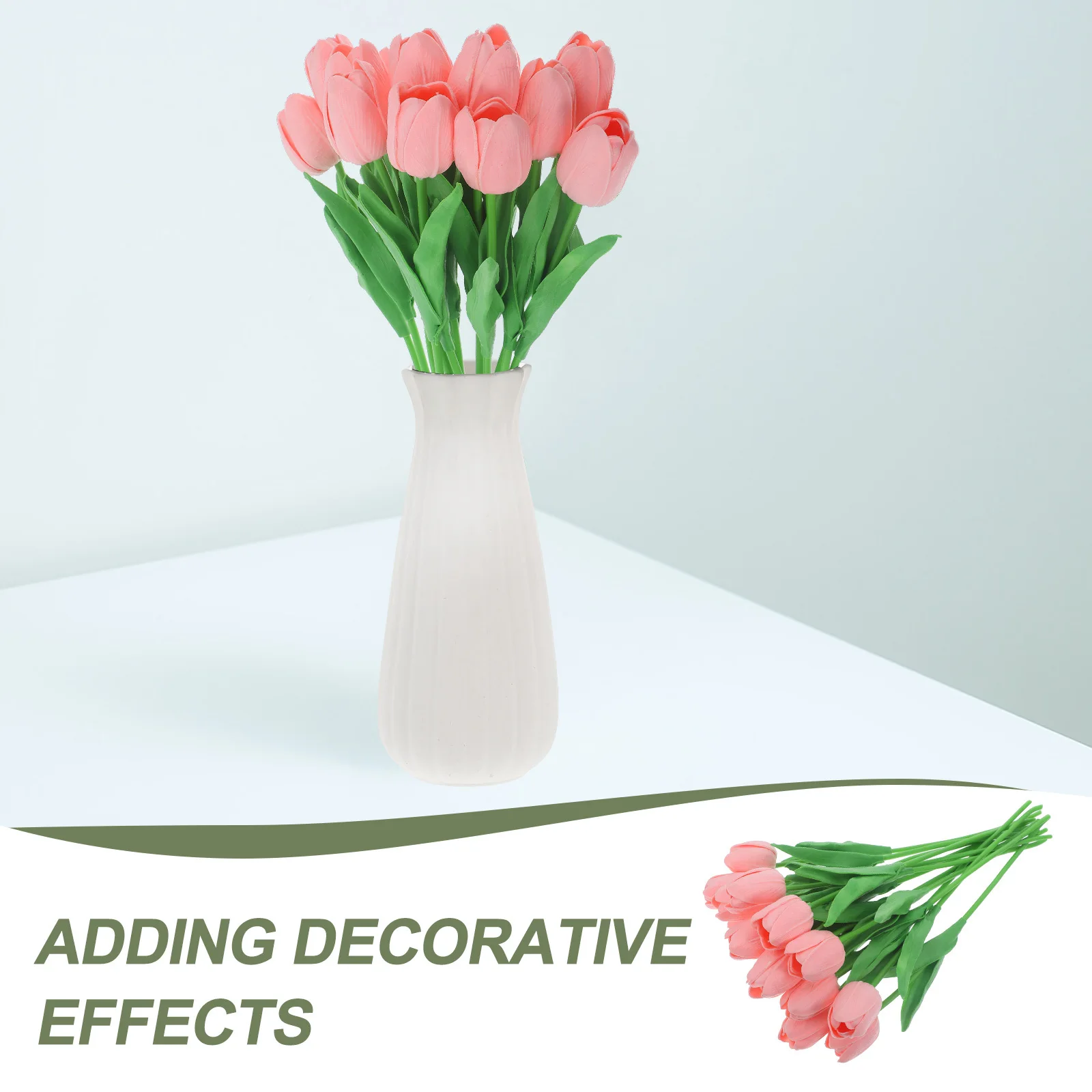 

15Pcs Faux Tulips Bouquet Artificial Flowers Realistic Spring Home Decor Wedding Scene Floral Arrangement Vivid Color