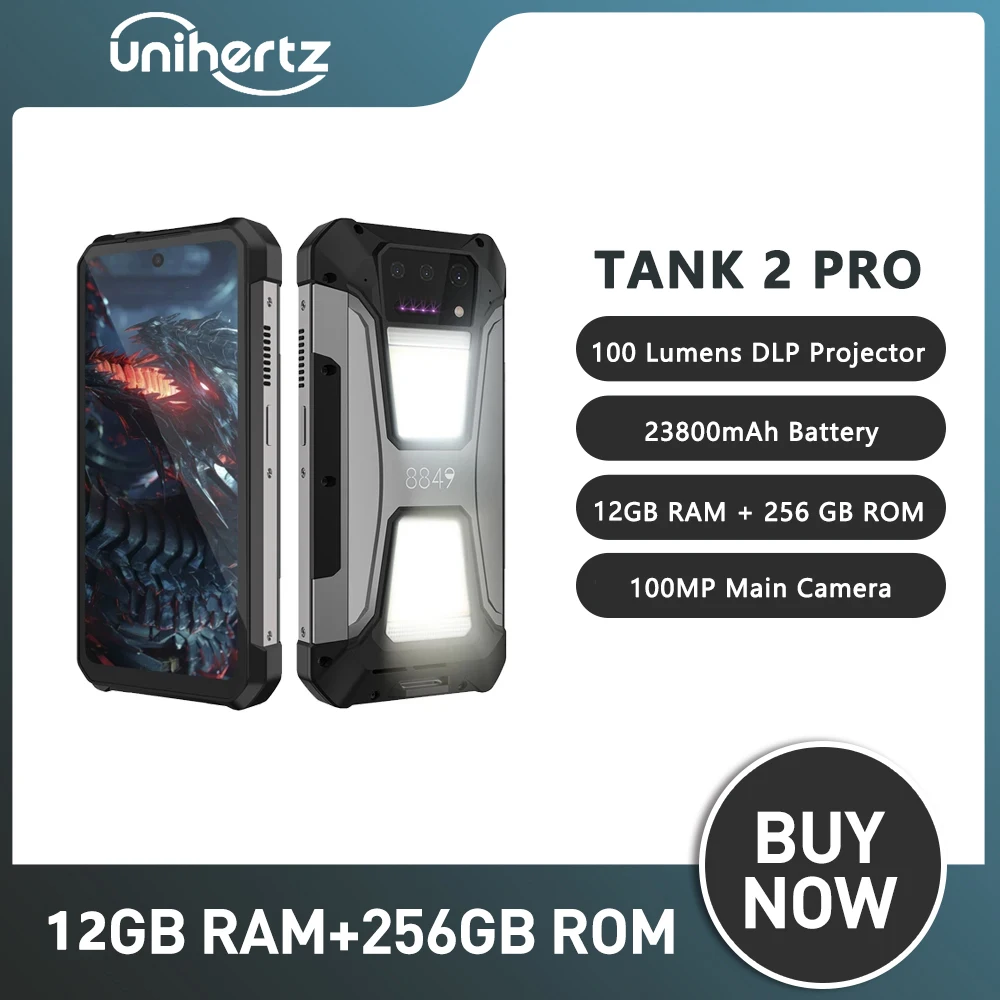 tank pro rugged smartphone com projetor android 14 nfc 679 23800mah 12gb mais 256gb 64mp visao nocturna 4g 8849 01