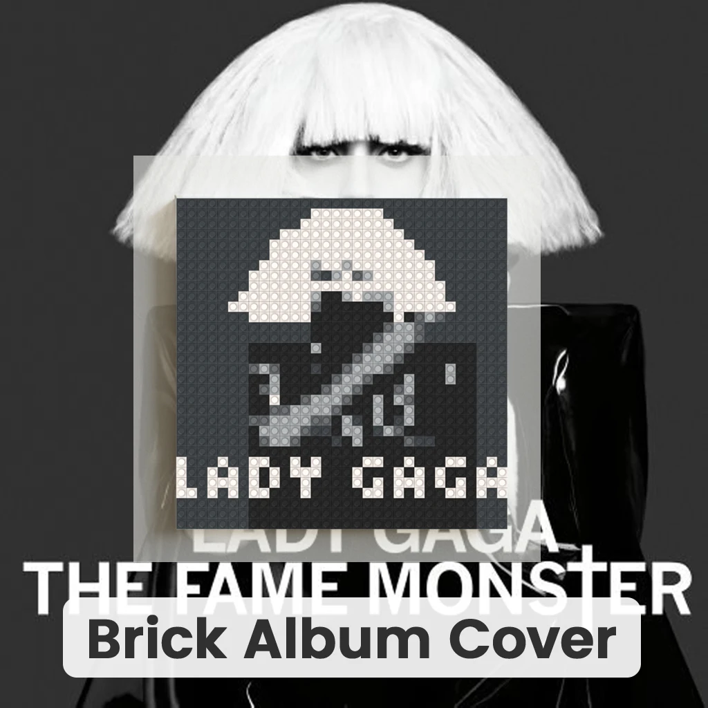 

Pop Music Icon Lady Gaga The Fame Monster DIY Mosaic Building Blocks Poster Creative Gift for Music Fans Wall Art Decoration