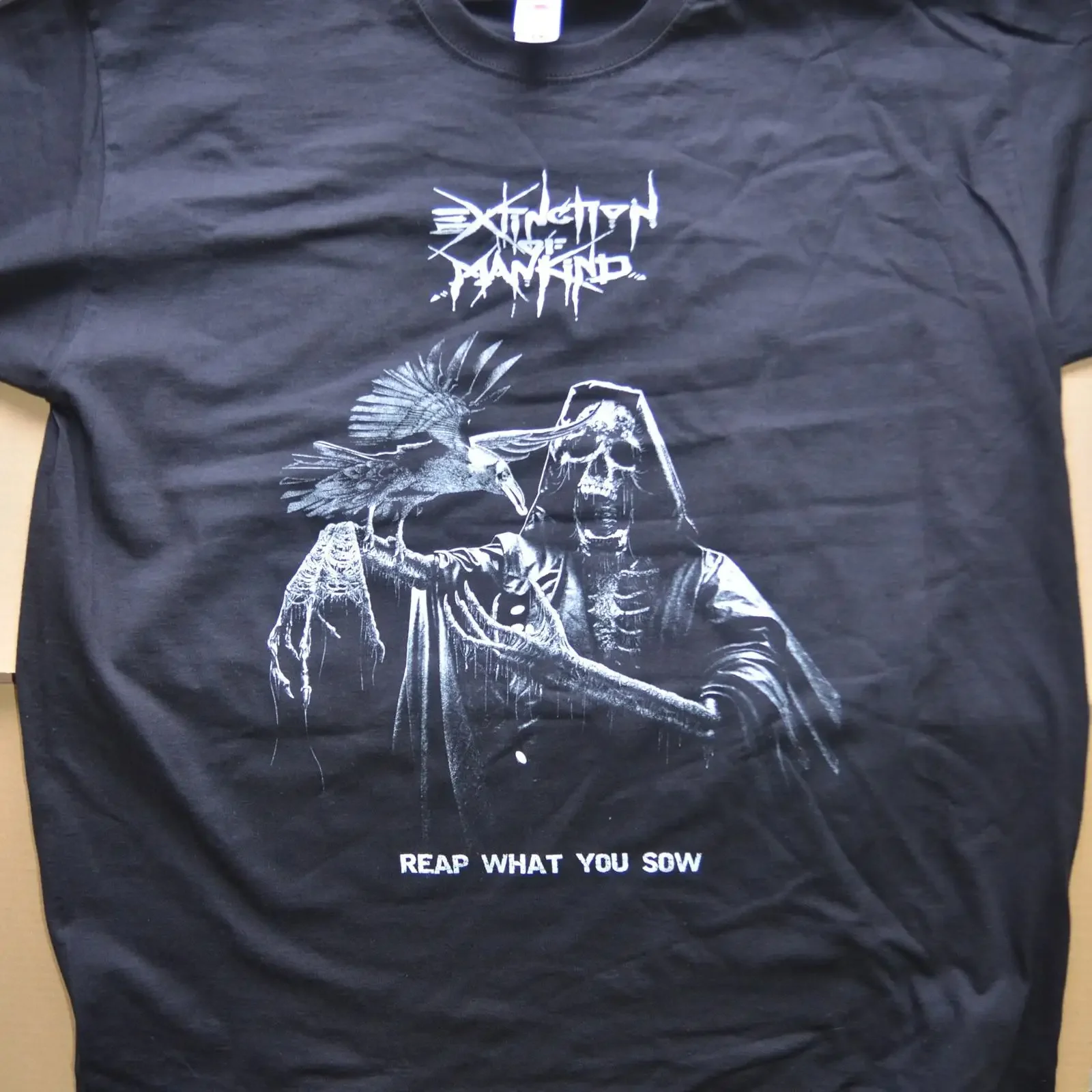 Extinction Of Mankind Reap what you sow hardcore crust punk grind t shirt merch vintage Washed Comfortable homme Soft Casual