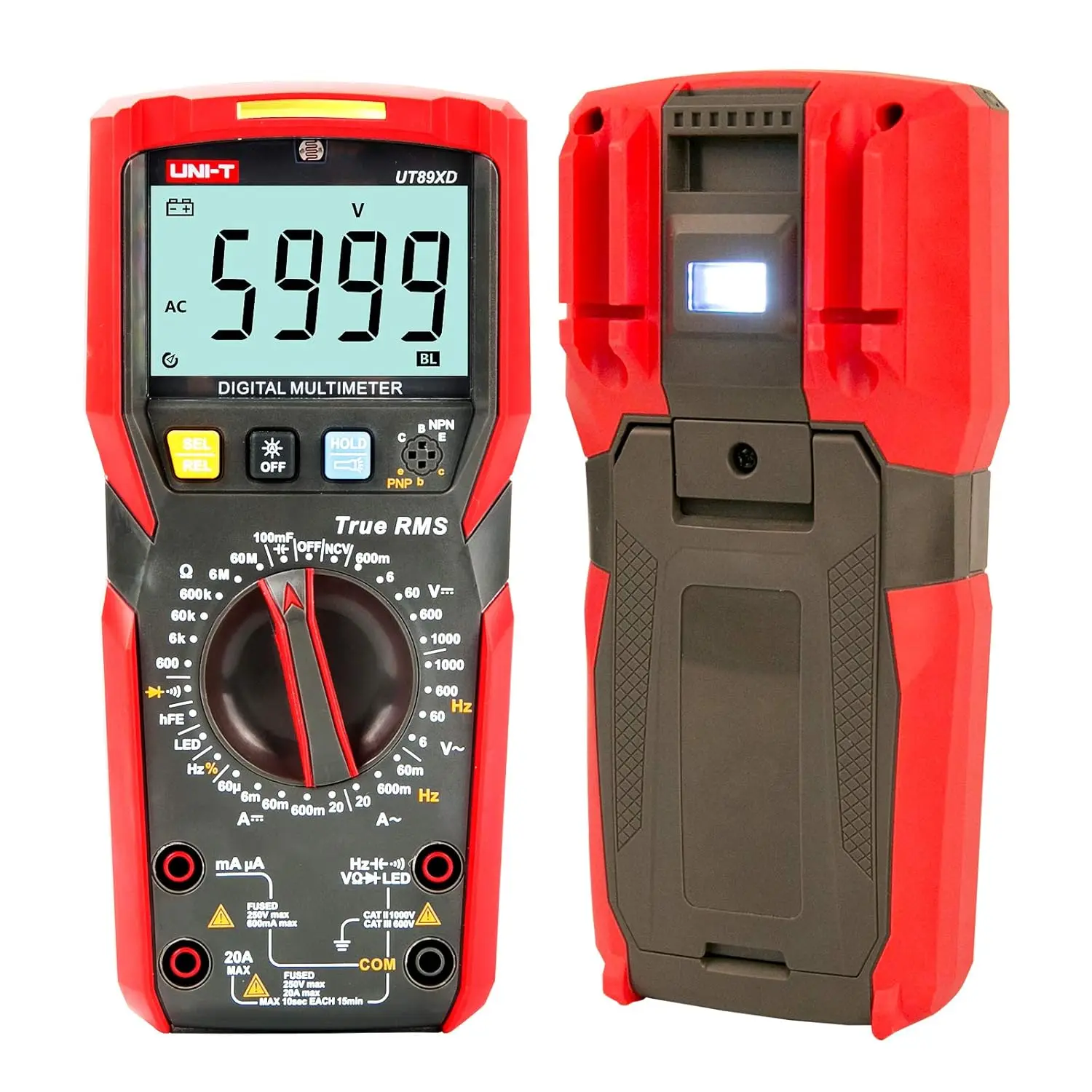 

UT89XD True RMS 6000 Counts LED Digital multimeter Test ac dc Voltmeter Ammeter Capacitance Frequency Resistance Test