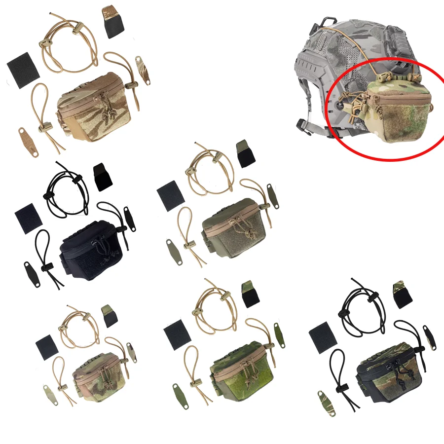 Bolsa trasera de almacenamiento para casco táctico de caza - imagen 3